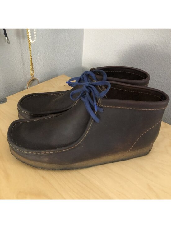 Clarks Originals Brown Waxed Leather Wallabee Boots Mens US 9 Women US 10.5 MINT main image 8